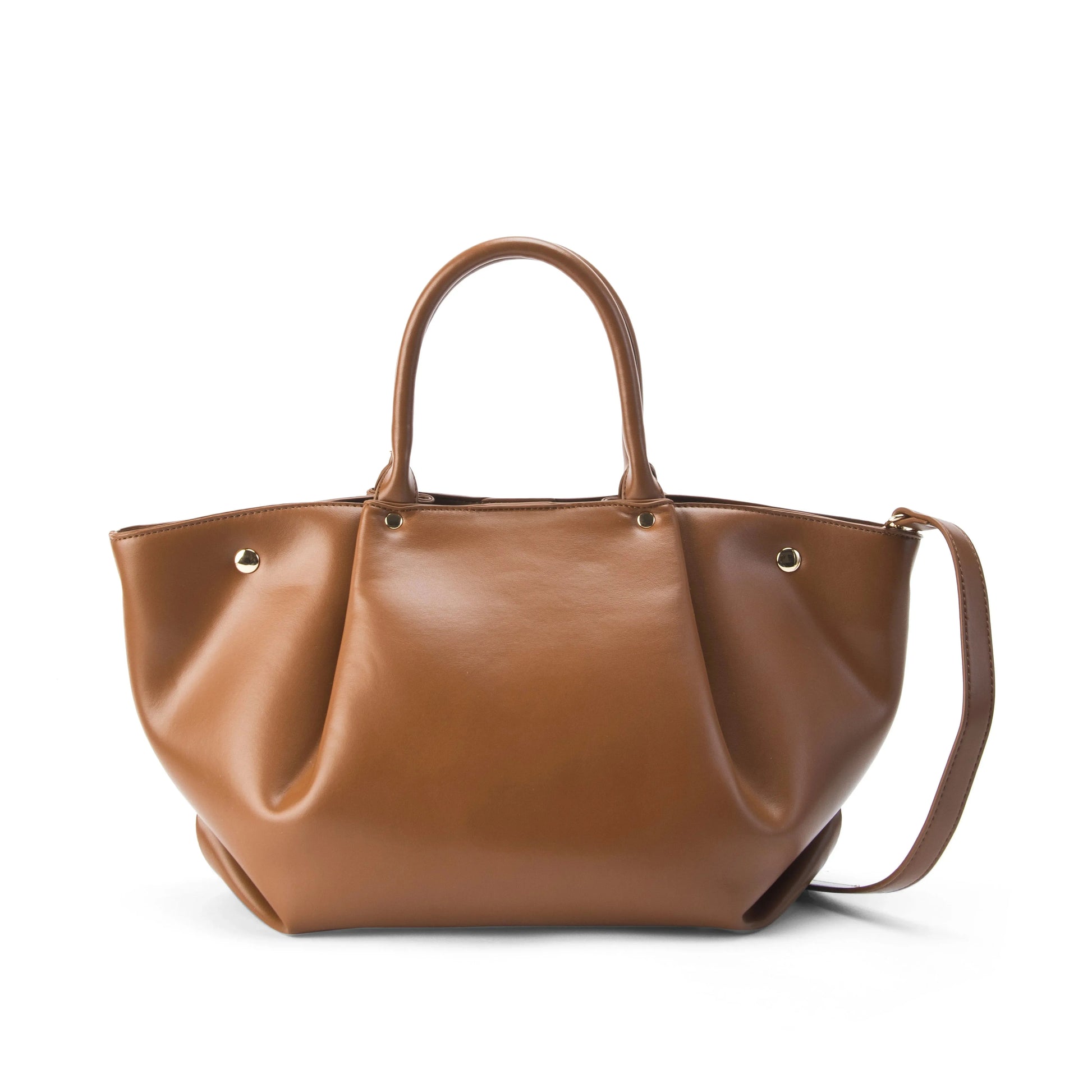 Monroe Caramel Tan Satchel Bag | Lino Perros at Broadway