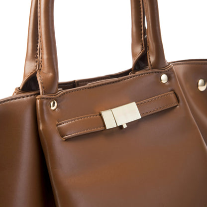 Monroe Caramel Tan Satchel Bag | Lino Perros at Broadway