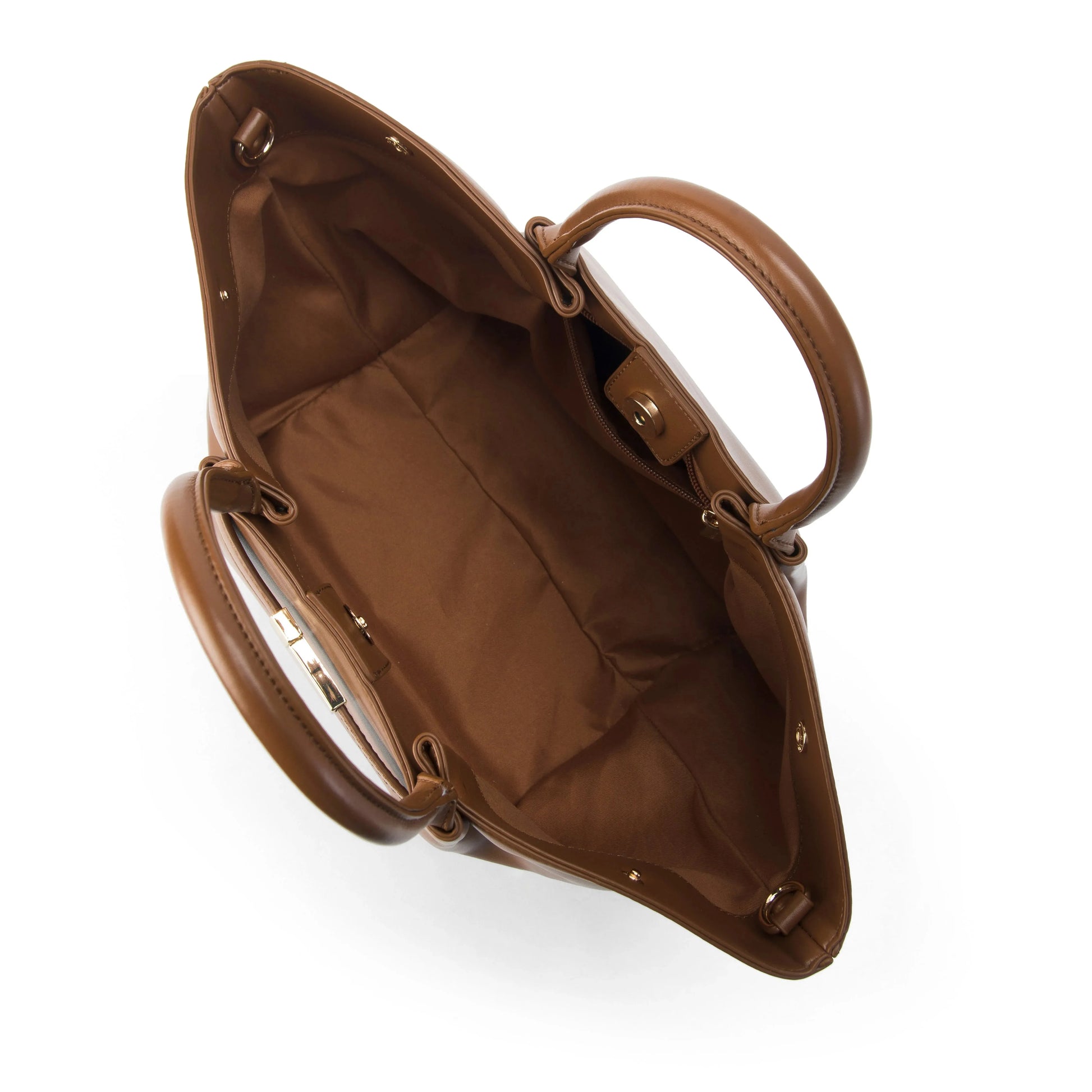 Monroe Caramel Tan Satchel Bag | Lino Perros at Broadway