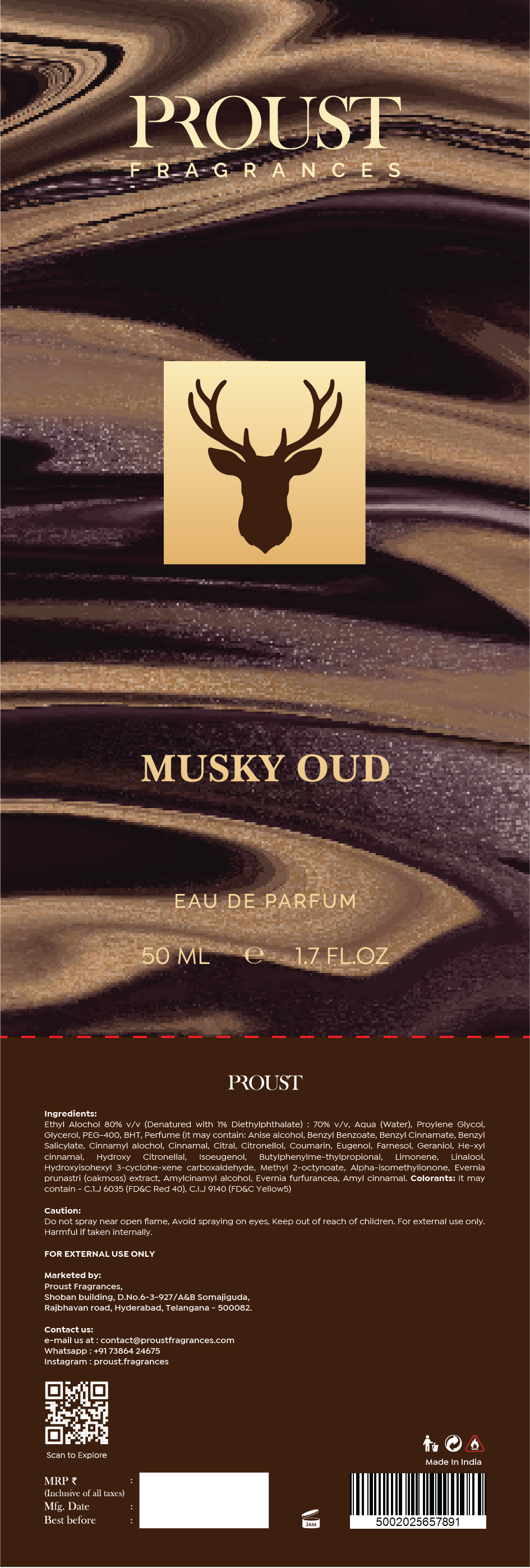 Musky Oud 100mL by Proust Fragrances