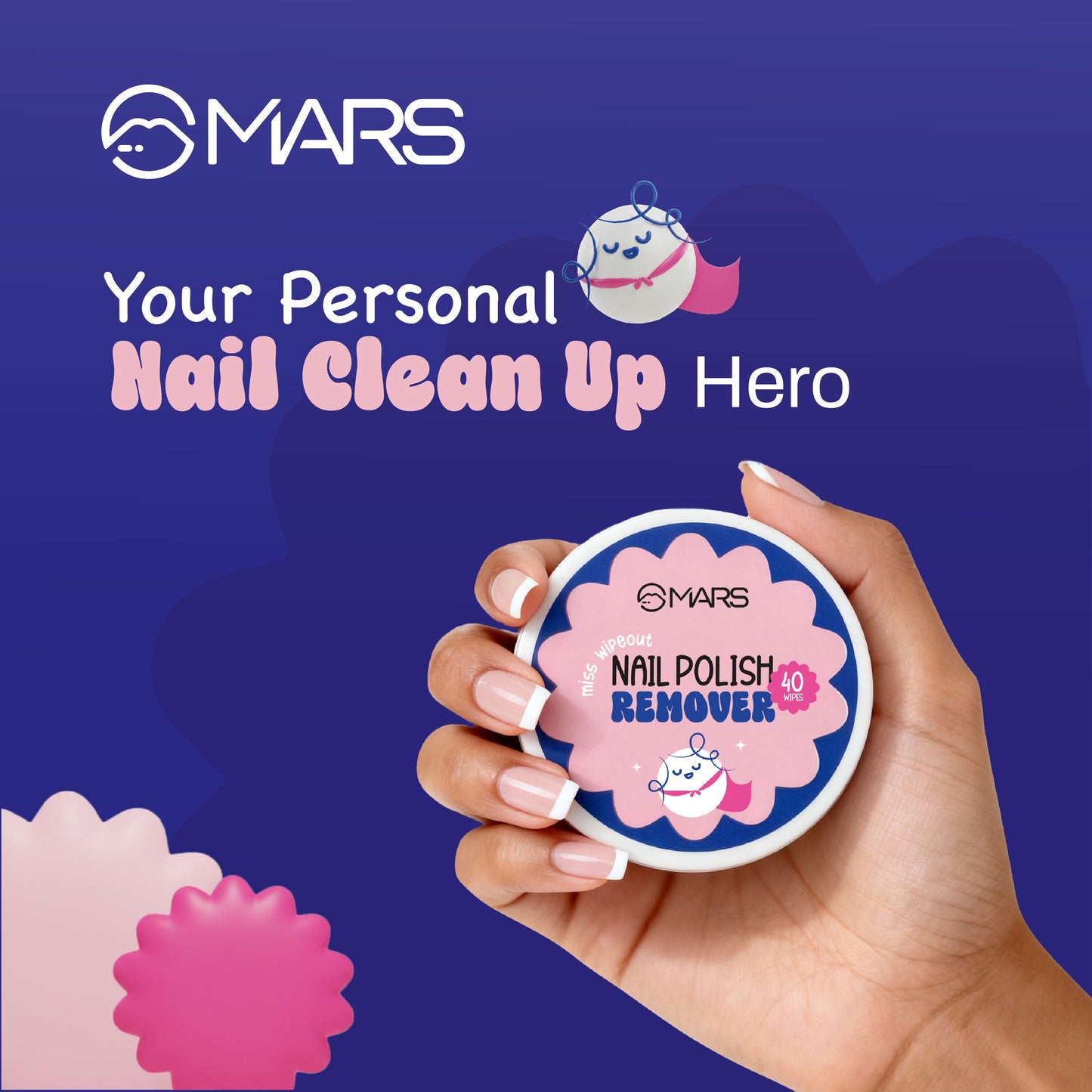 Miss Wipe out| Acetone-Free Nail Polish Remover Wipes
