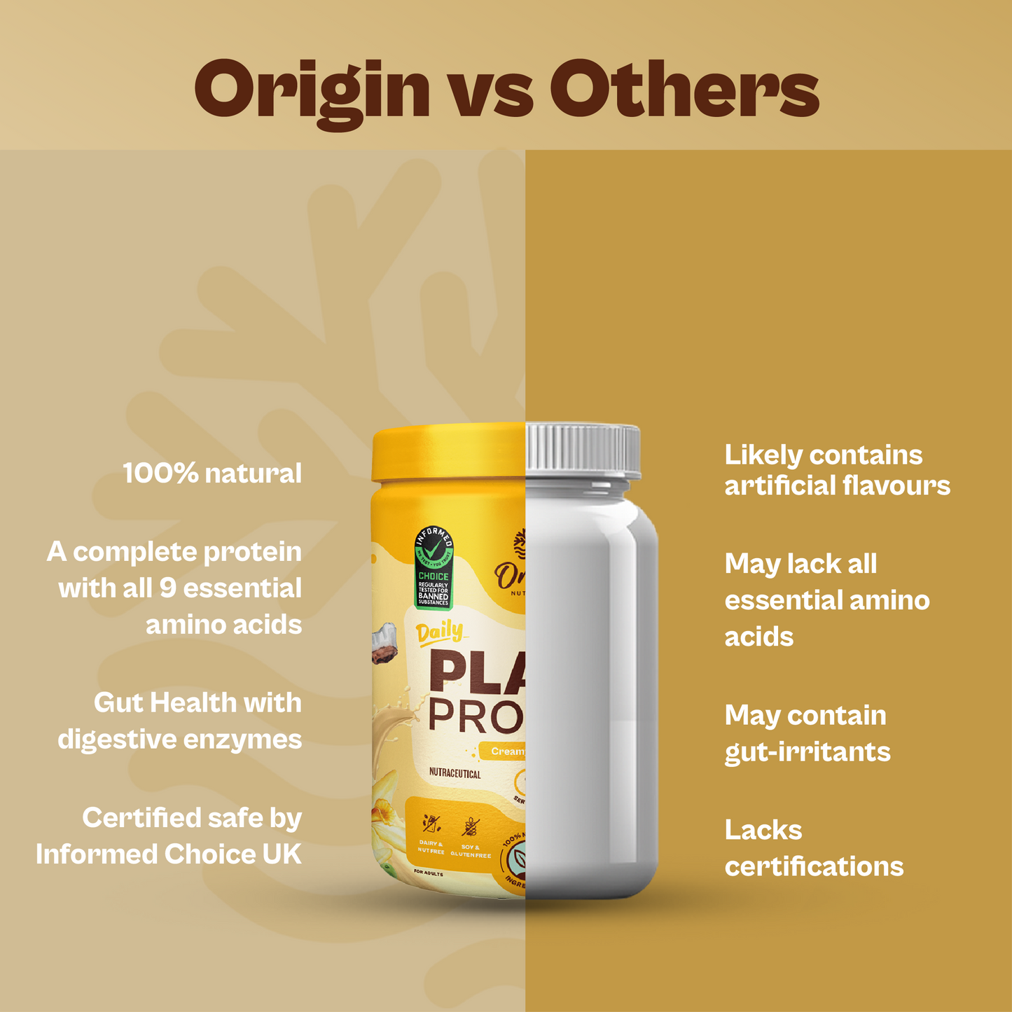 Origin Nutrition Daily Plant Protein  Vanilla