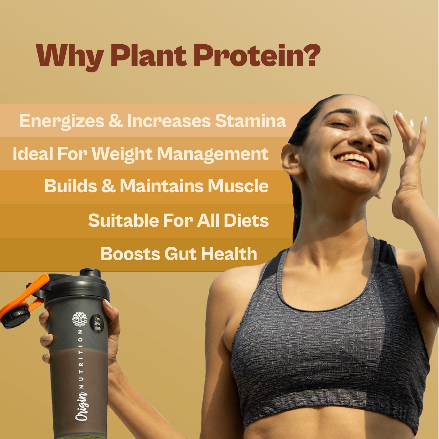 Origin Nutrition Daily Plant Protein  Vanilla