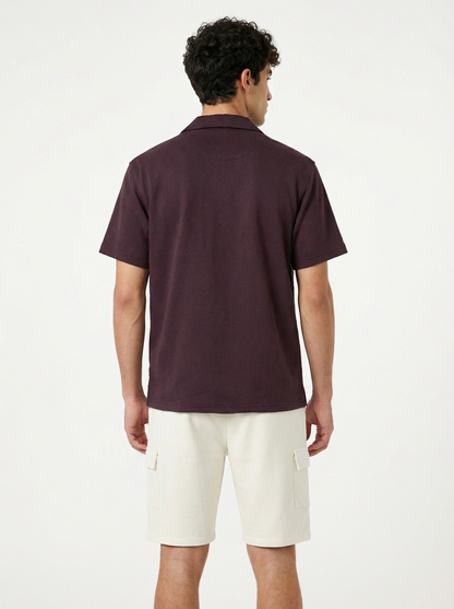 Textured Cuban Collar Shirt