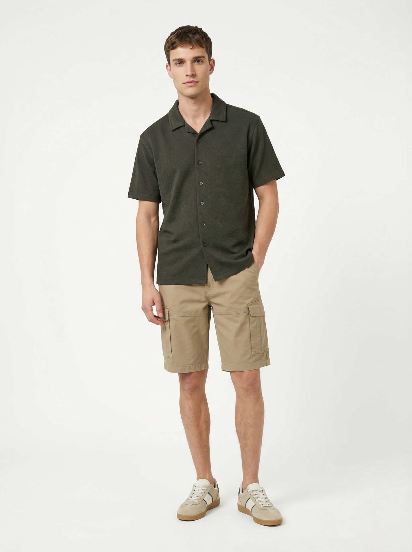 Textured Cuban Collar Shirt