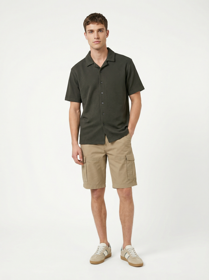 Textured Cuban Collar Shirt