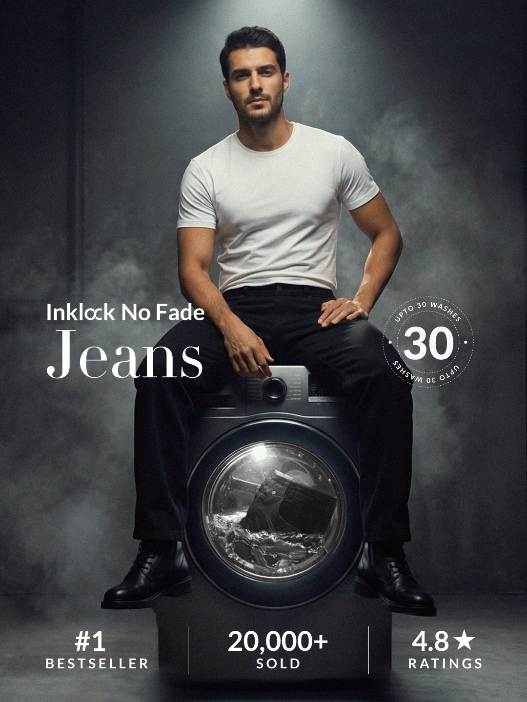 Inklock No Fade Black Relaxed Fit Jeans