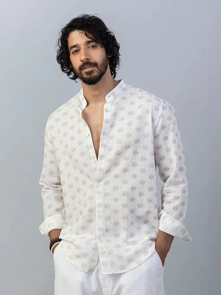 Coastline White Cotton Linen Shirt & style