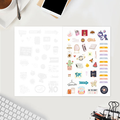 Undated Yearly Planner - Dream Big, Dare to Fail + Ultimate Sticker Book