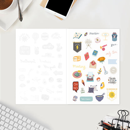 Undated Yearly Planner - Dream Big, Dare to Fail + Ultimate Sticker Book
