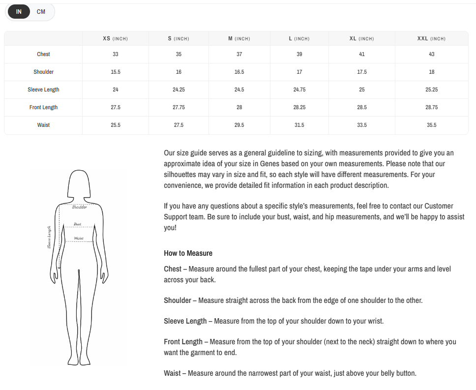 Size Guide