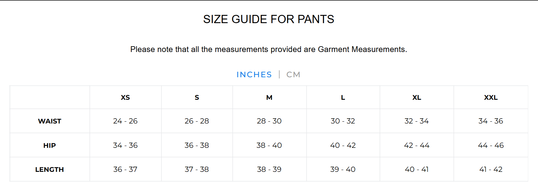Size Guide