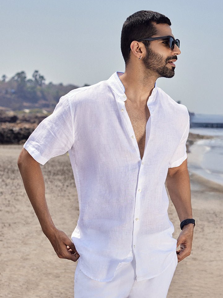 Relajarse White Solid Shirt