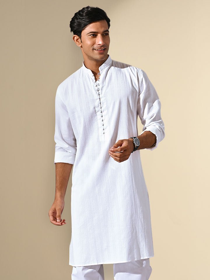 Kingdom of White  Kurta  KOW-KU-R-002-42 White 42 Sleeve