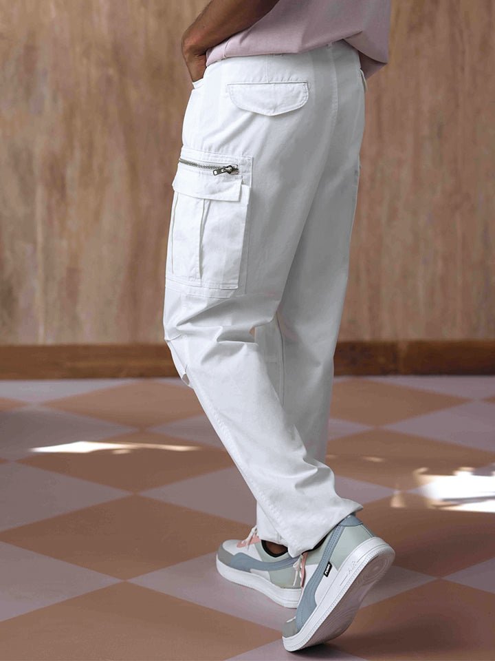 Kingdom of White-Men-Bottomwear-Cargo Trousers-Mens Cargo-White-NA-36