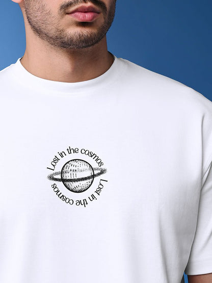White Cosmos Print Oversized T-shirt | Kingdom Of White at Broadway