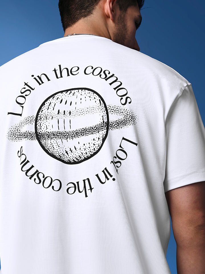 White Cosmos Print Oversized T-shirt | Kingdom Of White at Broadway