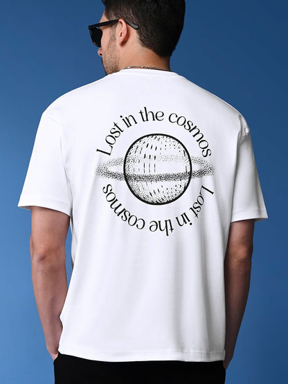 White Cosmos Print Oversized T-shirt | Kingdom Of White at Broadway
