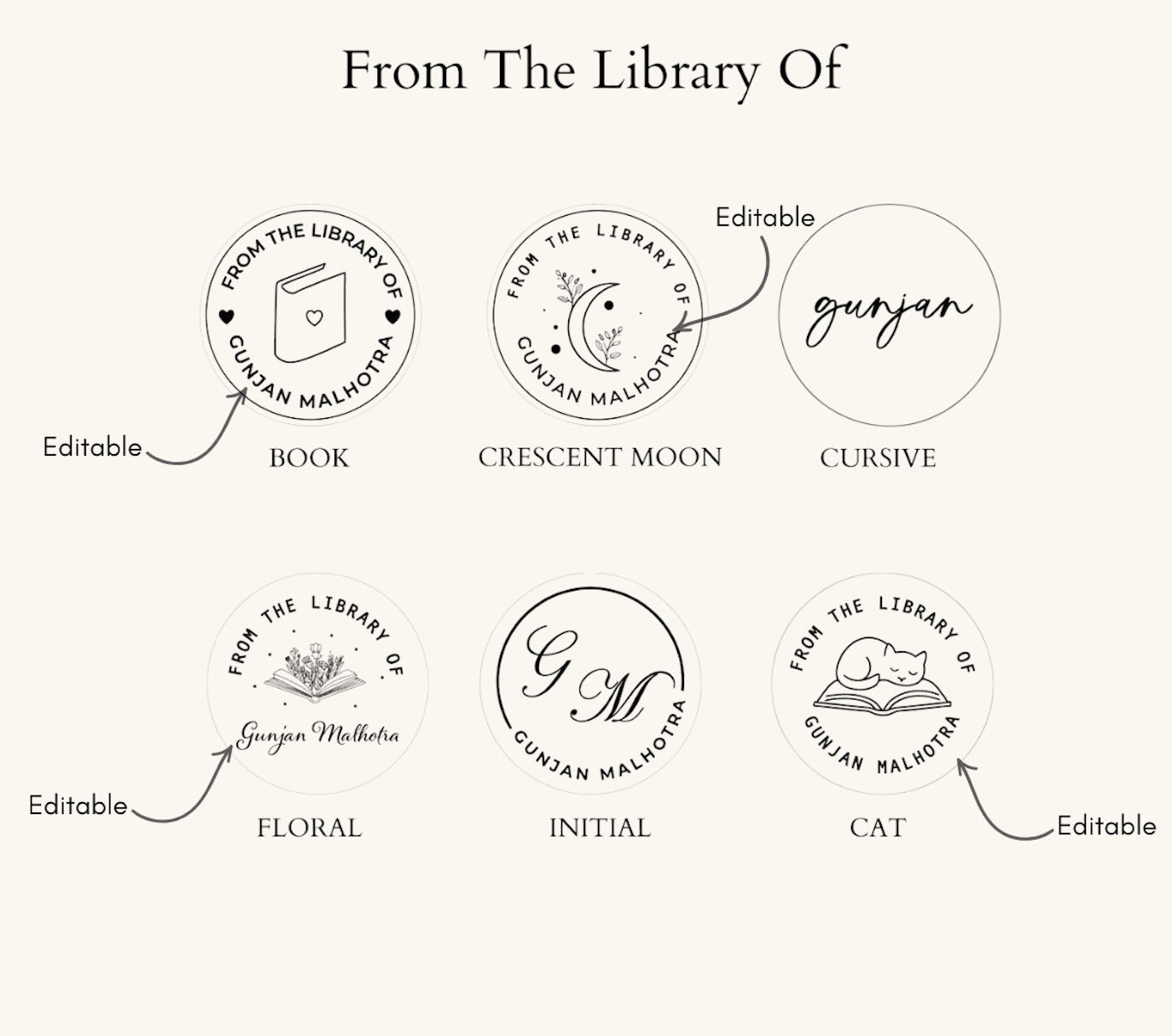 Personalized Paper Embosser Set- From the Library of | Book Embosser