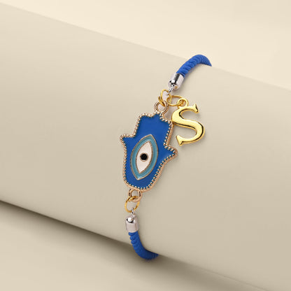 Personalized - Rakhi - Hamsa - With Initial - Assorted Thread - Sold Individually