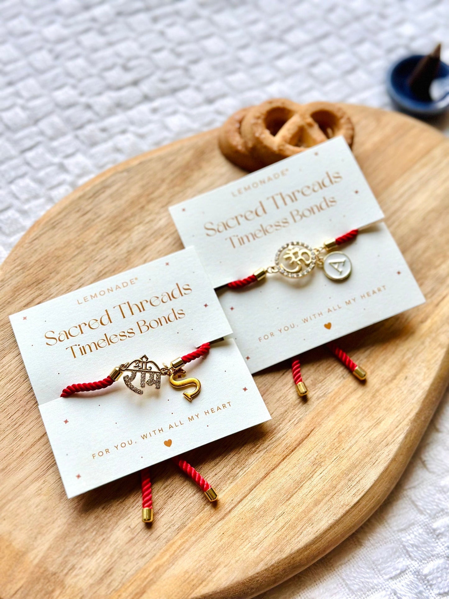 Personalized - Rakhi - Ram Guard With Initial - Assorted Thread - Sold Individually