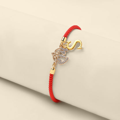 Personalized - Rakhi - Ram Guard With Initial - Assorted Thread - Sold Individually