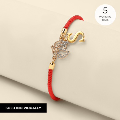 Personalized - Rakhi - Ram Guard With Initial - Assorted Thread - Sold Individually