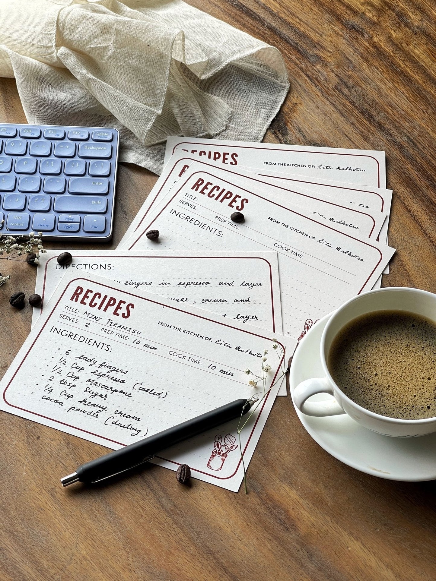 Personalized The Signature Recipe Card - Set of 30