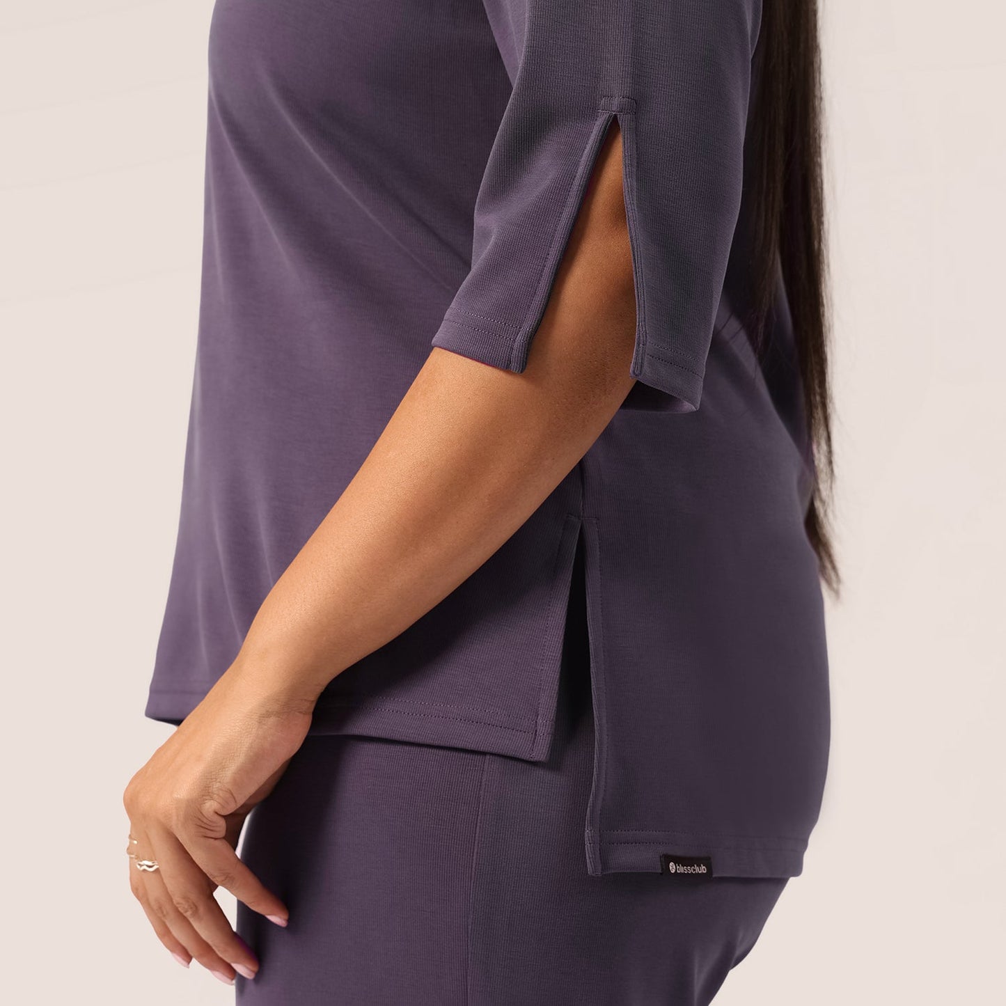 PetalRib™ Slit Sleeve Top | BlissClub at Broadway