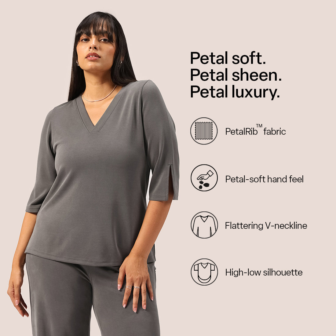 PetalRib™ Slit Sleeve Top | BlissClub at Broadway