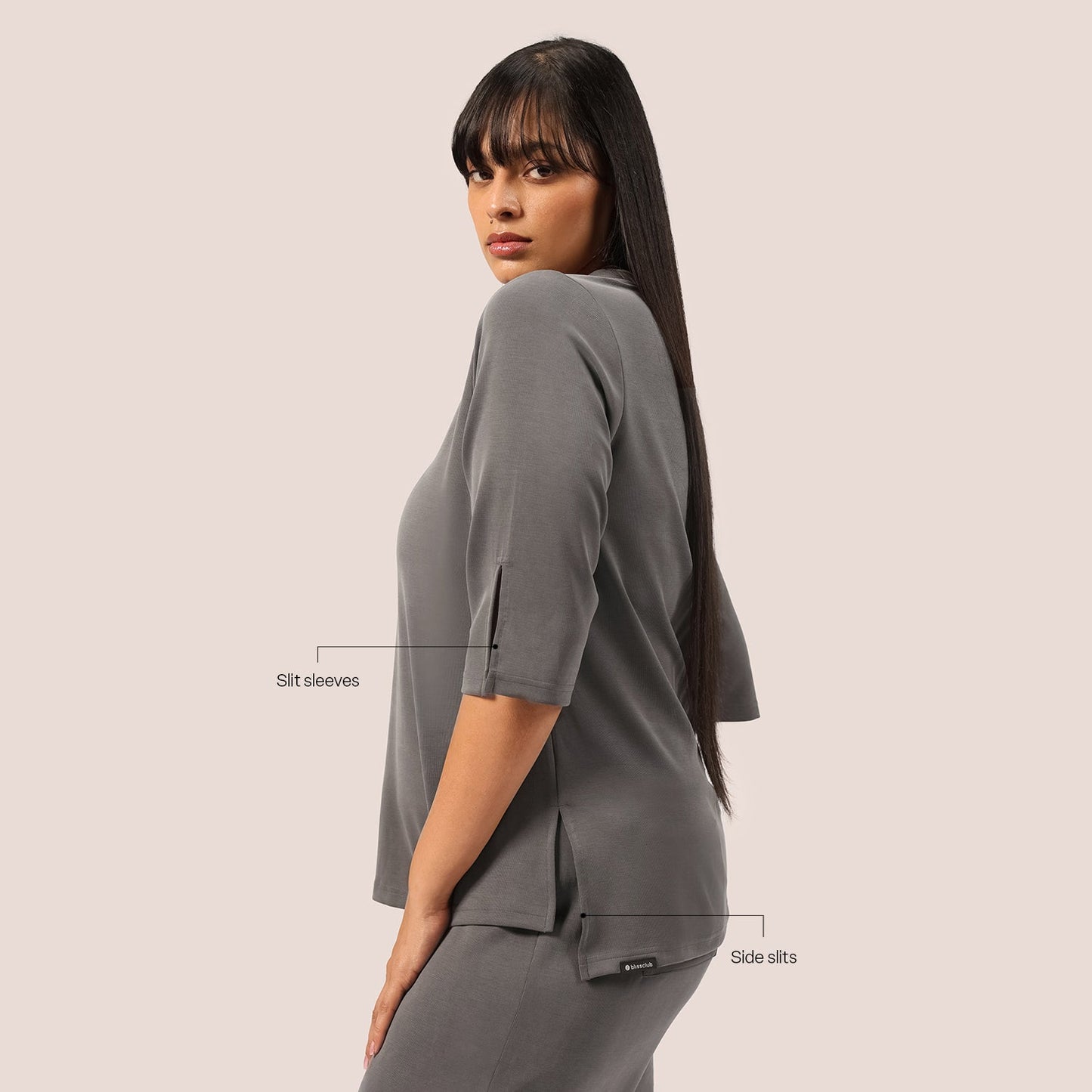 PetalRib™ Slit Sleeve Top | BlissClub at Broadway