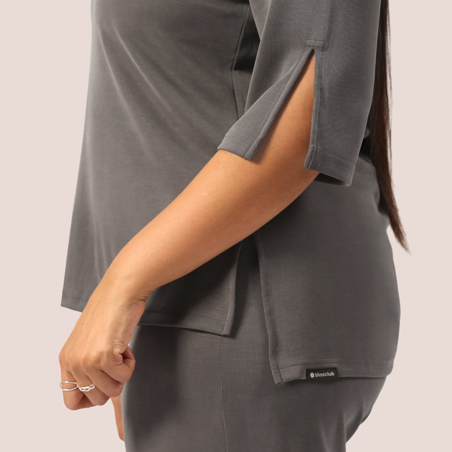 PetalRib™ Slit Sleeve Top | BlissClub at Broadway