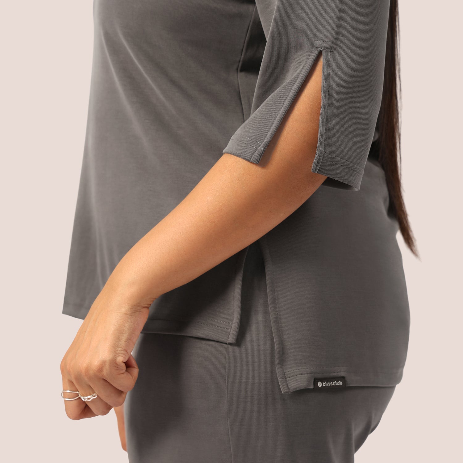 PetalRib™ Slit Sleeve Top | BlissClub at Broadway