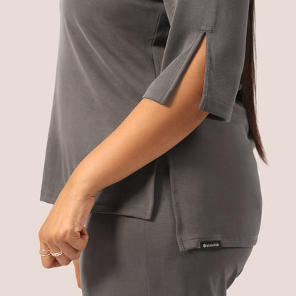 PetalRib™ Slit Sleeve Top | BlissClub at Broadway