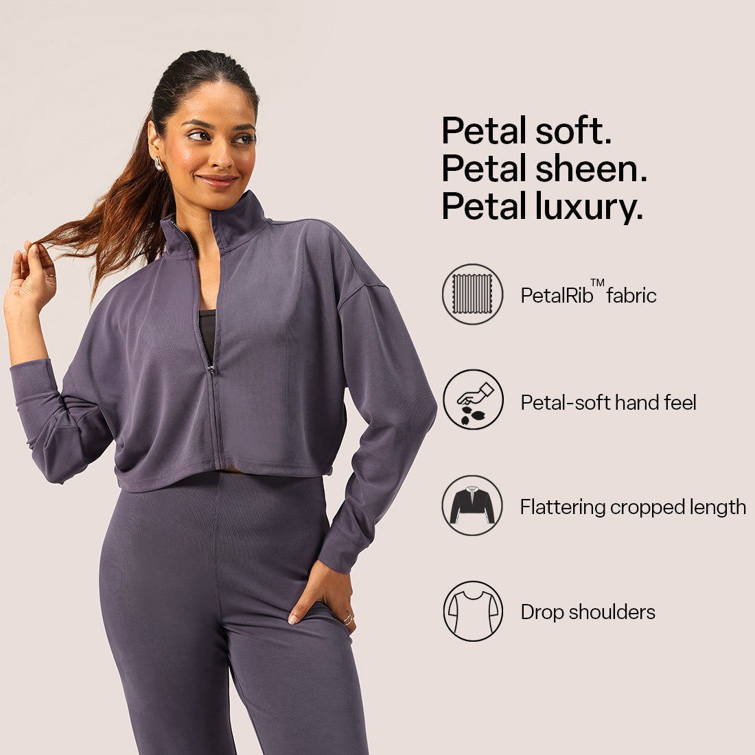 PetalRib™ Crop Jacket | BlissClub at Broadway