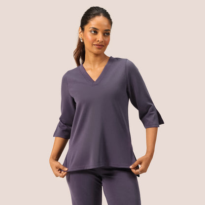 PetalRib™ Slit Sleeve Top | BlissClub at Broadway