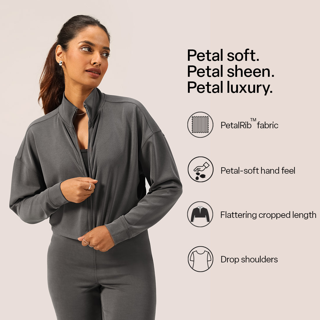 PetalRib™ Crop Jacket | BlissClub at Broadway