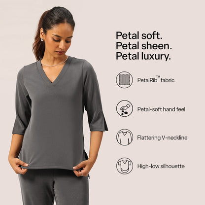 PetalRib™ Slit Sleeve Top | BlissClub at Broadway