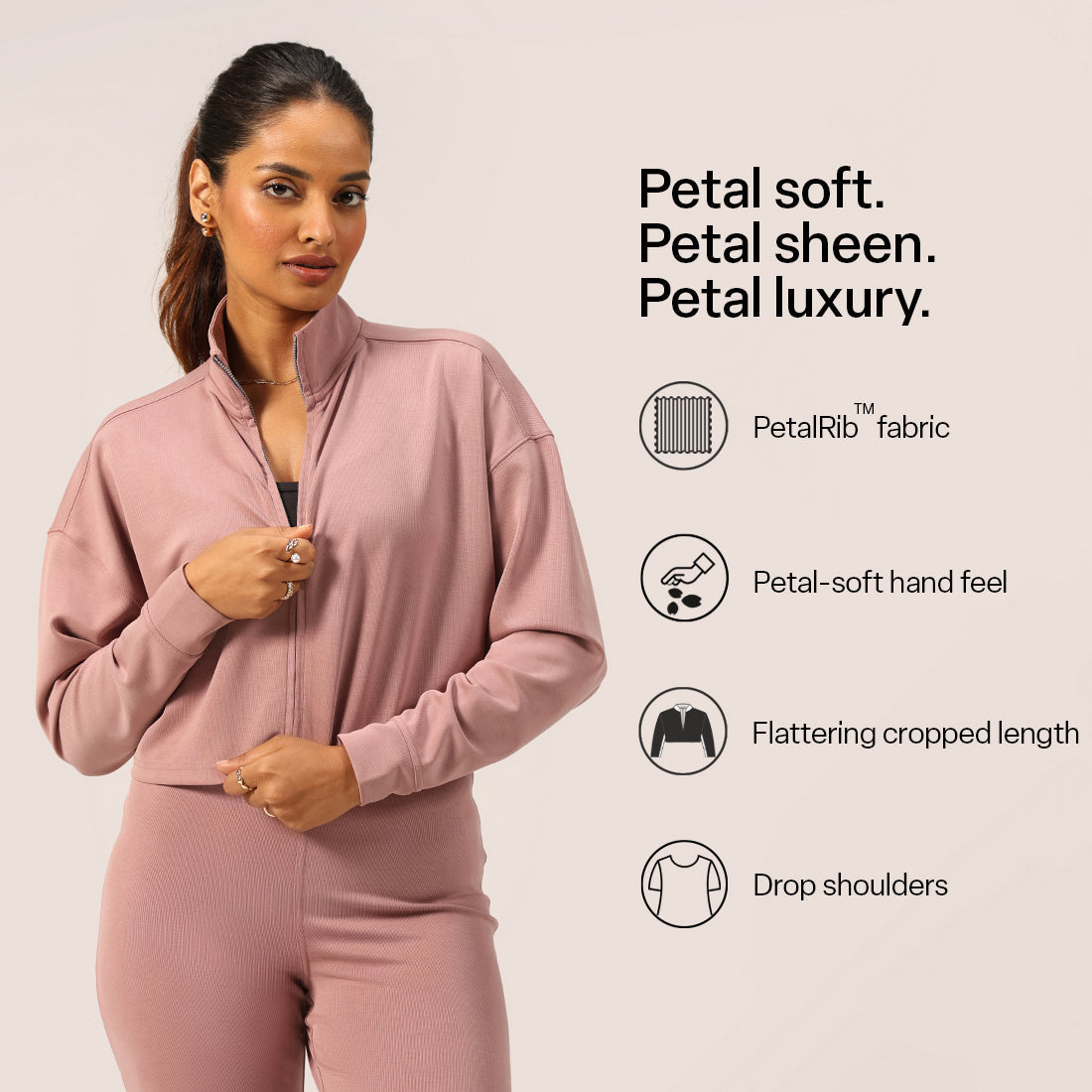 PetalRib™ Crop Jacket | BlissClub at Broadway