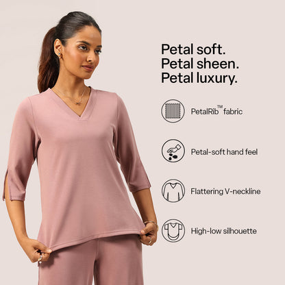 PetalRib™ Slit Sleeve Top | BlissClub at Broadway