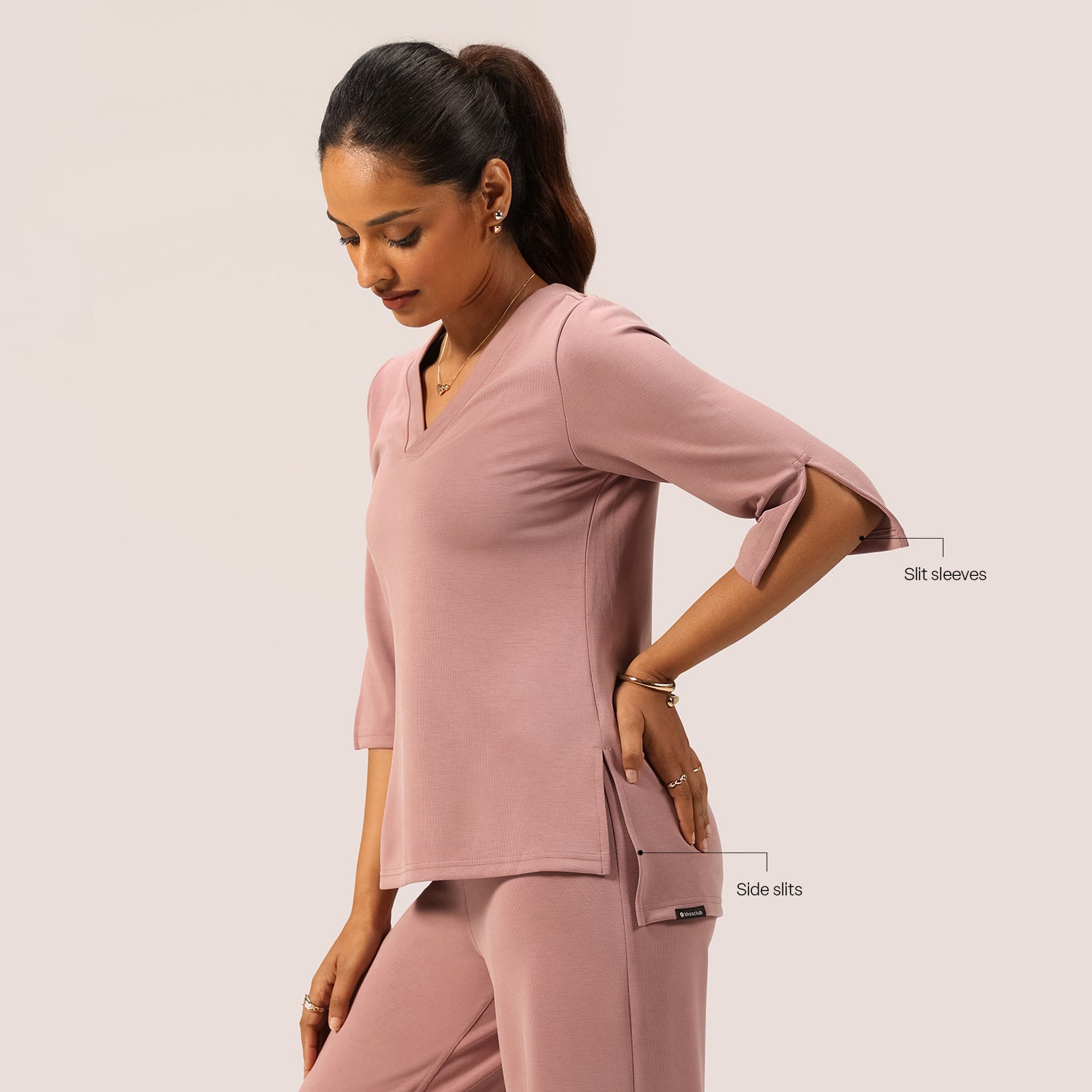 PetalRib™ Slit Sleeve Top | BlissClub at Broadway