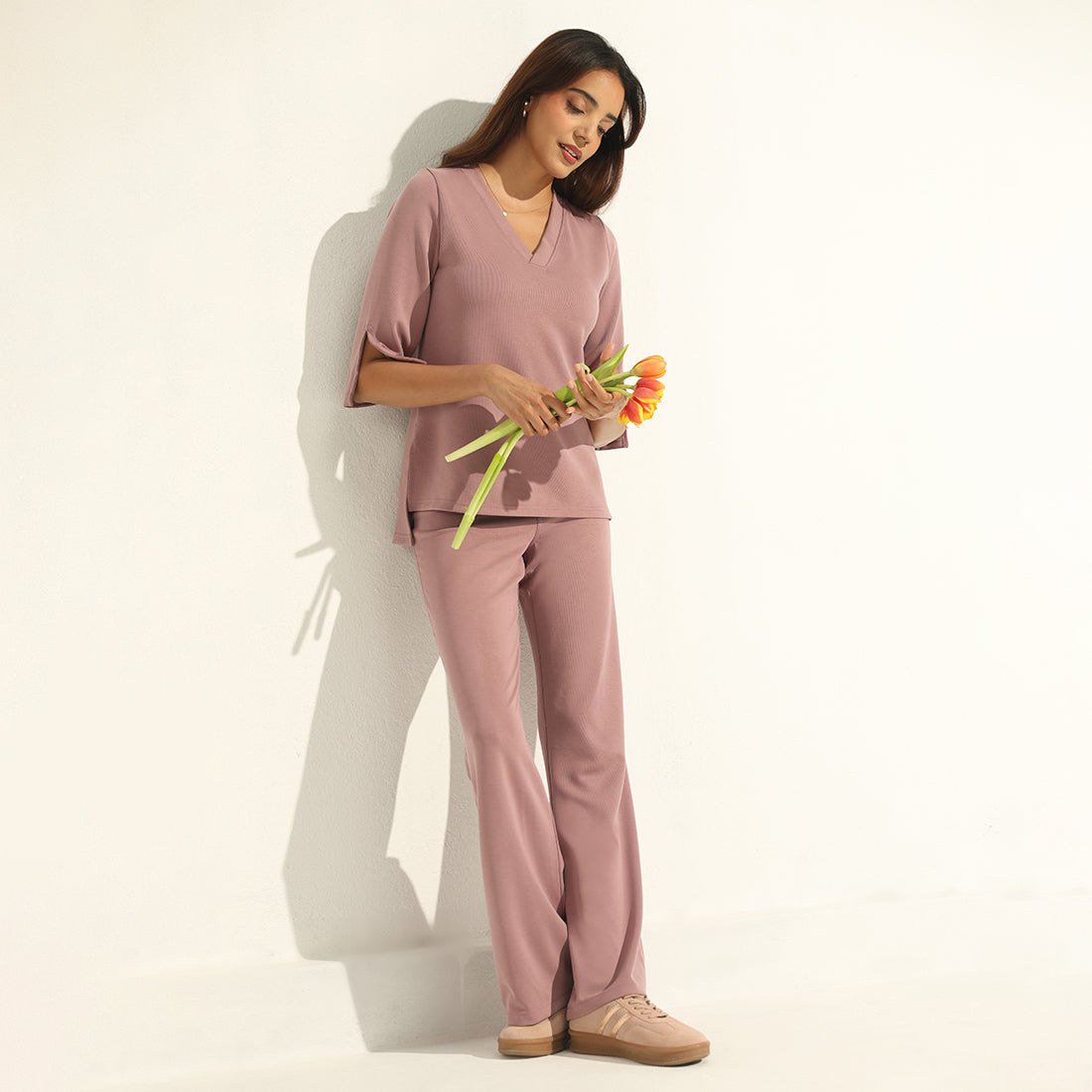 PetalRib™ Slit Sleeve Top | BlissClub at Broadway