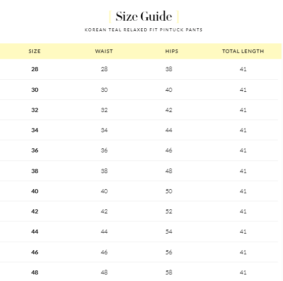Size Guide