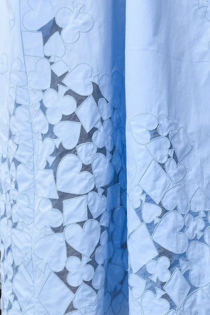 Playing Card Maxi A-Line Dress- Light Blue