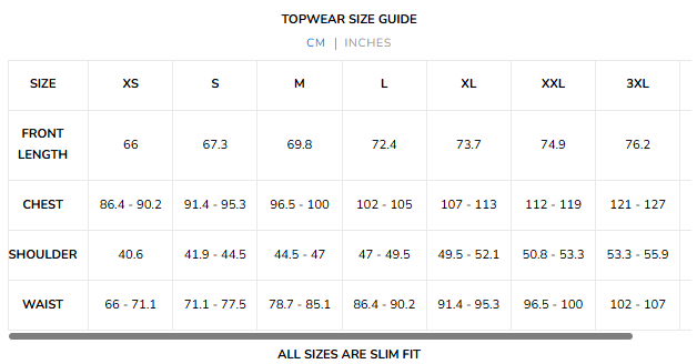 Size Chart for Absolute Cotton Crew - Mint Green