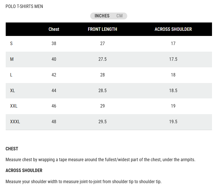 Size Chart for Alpine