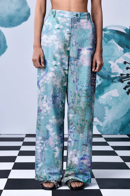 Pool of Tear Loose Trouser- Nile green