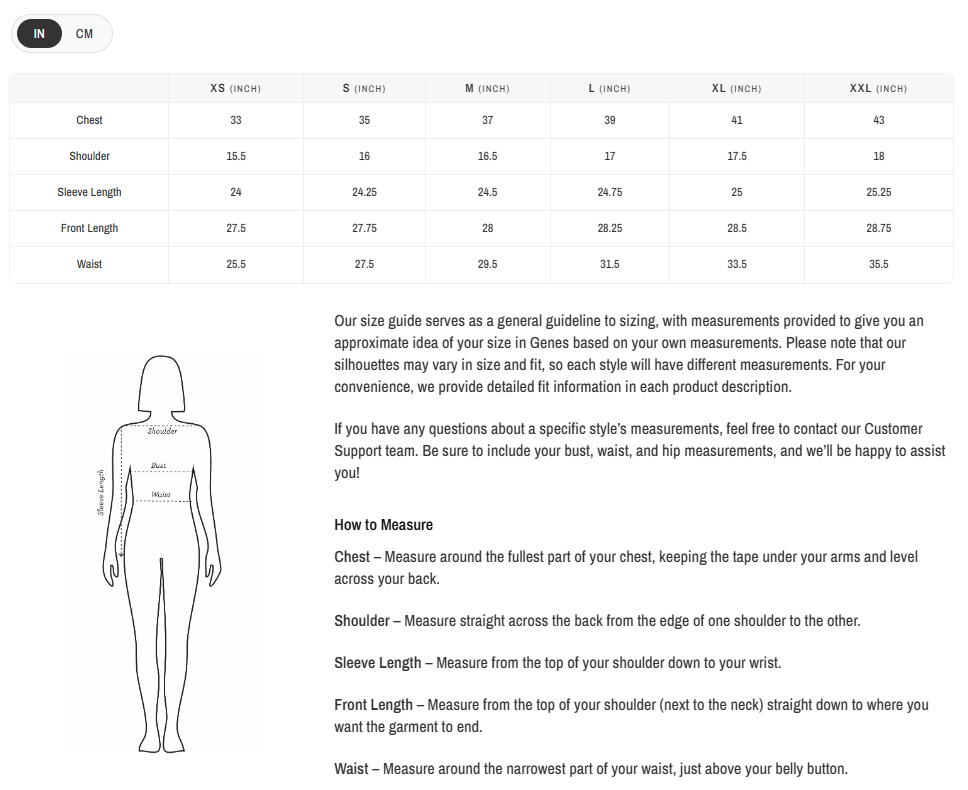 Size Guide
