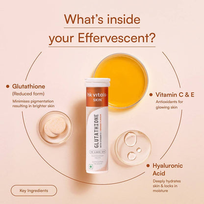 Glutathione Effervescent- 15N, Orange + Collagen 100G