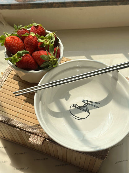 Pre Design Ramen Bowl With Chopstick â€“ Inside Print